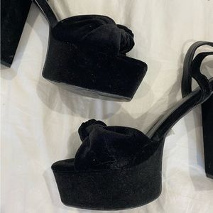 Velvet Platform Heels